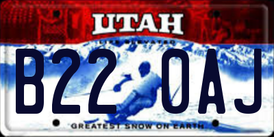 UT license plate B220AJ