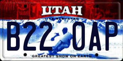 UT license plate B220AP