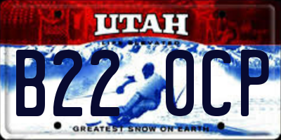 UT license plate B220CP