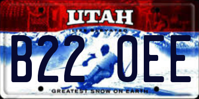 UT license plate B220EE