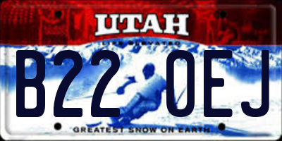 UT license plate B220EJ