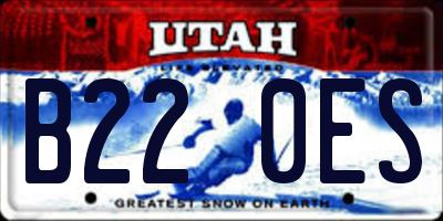 UT license plate B220ES