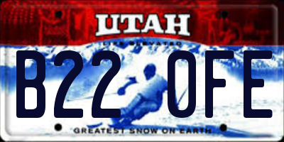 UT license plate B220FE
