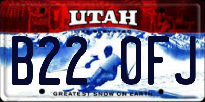 UT license plate B220FJ