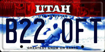 UT license plate B220FT