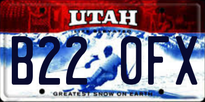 UT license plate B220FX