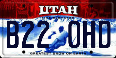 UT license plate B220HD