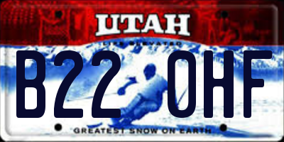 UT license plate B220HF