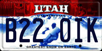 UT license plate B220IK