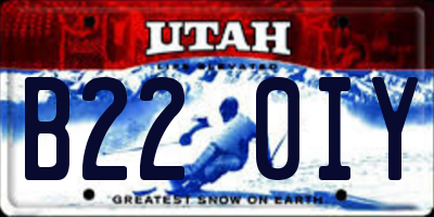 UT license plate B220IY
