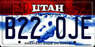 UT license plate B220JE