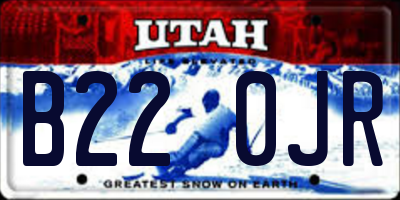 UT license plate B220JR