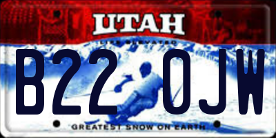 UT license plate B220JW