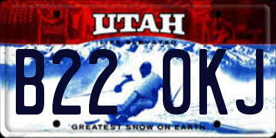 UT license plate B220KJ