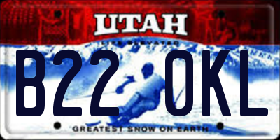 UT license plate B220KL