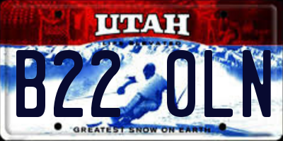 UT license plate B220LN