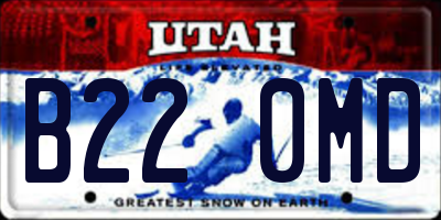 UT license plate B220MD