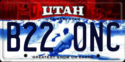 UT license plate B220NC