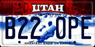 UT license plate B220PE