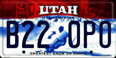 UT license plate B220PO