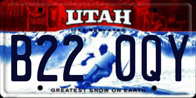 UT license plate B220QY