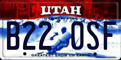 UT license plate B220SF