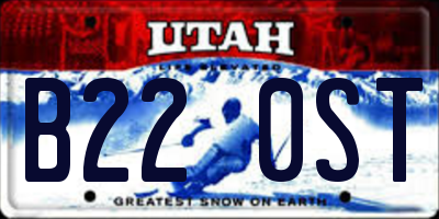 UT license plate B220ST