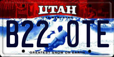 UT license plate B220TE
