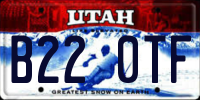 UT license plate B220TF