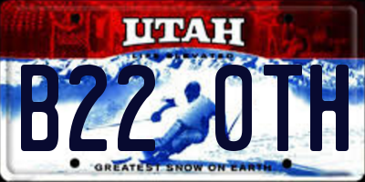 UT license plate B220TH