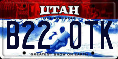 UT license plate B220TK