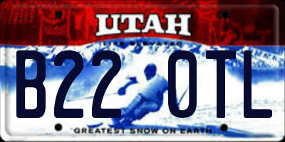 UT license plate B220TL