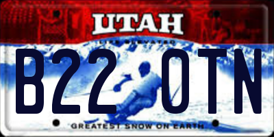UT license plate B220TN