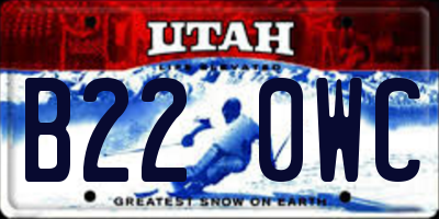 UT license plate B220WC