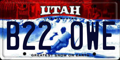 UT license plate B220WE