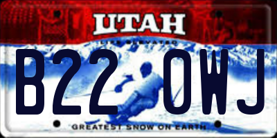 UT license plate B220WJ