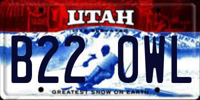 UT license plate B220WL