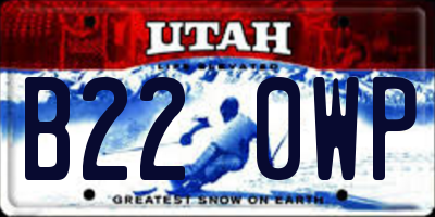UT license plate B220WP
