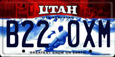 UT license plate B220XM