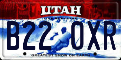 UT license plate B220XR