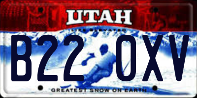 UT license plate B220XV