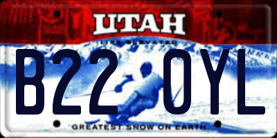 UT license plate B220YL
