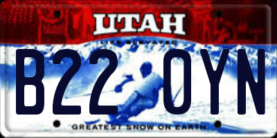 UT license plate B220YN