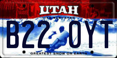 UT license plate B220YT