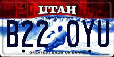UT license plate B220YU