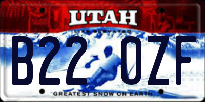 UT license plate B220ZF