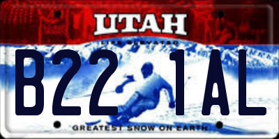 UT license plate B221AL