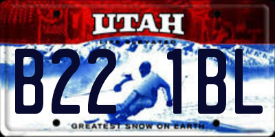 UT license plate B221BL