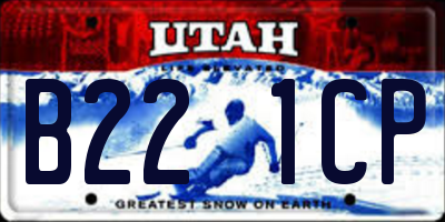 UT license plate B221CP