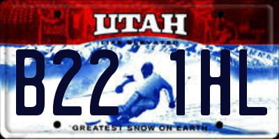 UT license plate B221HL